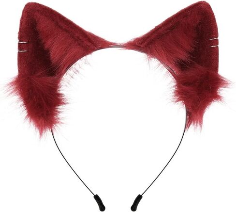 Cute Furry Cat Ears Headband Fox Ears Headwear for Animal Cosplay Dress up Halloween Party Costume Accessories in Saudi Arabia