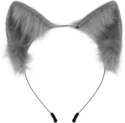 Cute Furry Cat Ears Headband Fox Ears Headwear for Animal Cosplay Dress up Halloween Party Costume Accessories in Saudi Arabia
