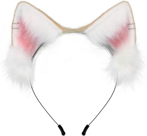 Cute Furry Cat Ears Headband Fox Ears Headwear for Animal Cosplay Dress up Halloween Party Costume Accessories in Saudi Arabia