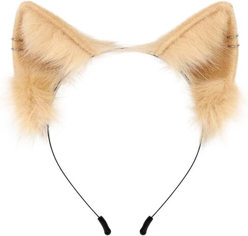 Cute Furry Cat Ears Headband Fox Ears Headwear for Animal Cosplay Dress up Halloween Party Costume Accessories in Saudi Arabia