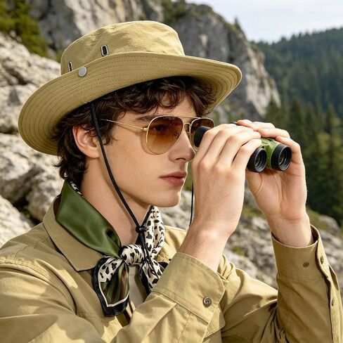 Hikkcos 5 Pcs Safari Costume for Women, Safari Explorer Outfit Set with Bucket Hat & Binoculars, Zoo Keeper Adventure Kit for Safari Party, Halloween Costumes in Kuwait