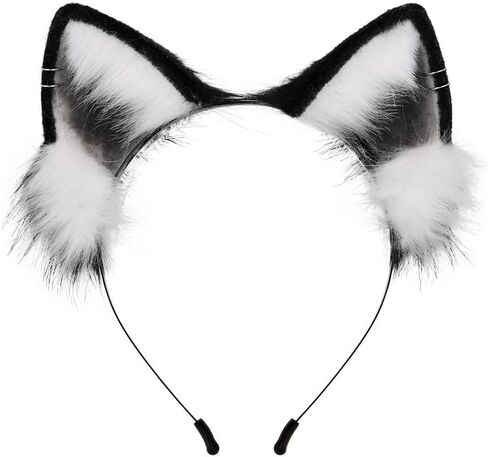 Cute Furry Cat Ears Headband Fox Ears Headwear for Animal Cosplay Dress up Halloween Party Costume Accessories in Saudi Arabia