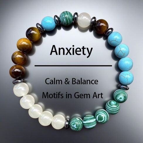 Beaded Stretch Bracelets for Women Malachite Tiger Eye Bracelet for Calm Healing Handmade Natural Crystal Beads Jewelry in Kuwait