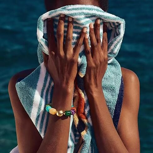 Chunky Beaded Bracelets for Women Colorful Resin Bead with Gold Charm Boho Stretch/Adjustable Statement Bracelet Trendy Summer Beach Jewelry for Vacation in Kuwait