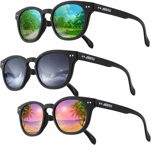 Polarized Sunglasses for pre-Teen – UV400 Color Mirror Lens,Matte Round Frame Small Faces–Cycling & Outdoors in Saudi Arabia