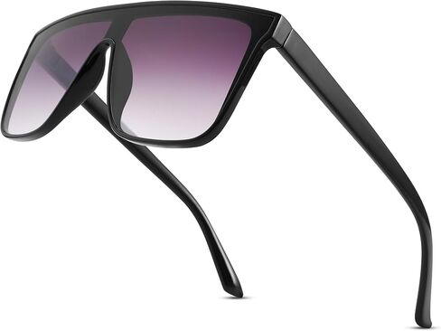 Square Oversized Sunglasses for Women Men Trendy Flat Top Fashion Shield Shades in Saudi Arabia