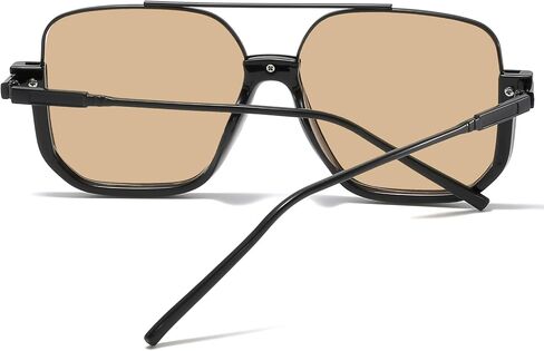 Oversized Aviator Sunglasses for Women Men 70s Retro Vintage Shades with UV400 Square Double Bridge Pilot Glasses in Kuwait