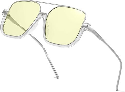 Oversized Aviator Sunglasses for Women Men 70s Retro Vintage Shades with UV400 Square Double Bridge Pilot Glasses in Kuwait