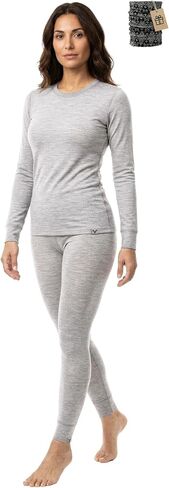 MERINNOVATION Merino Wool Base Layer Set for Women Size M 100% Merino Wool Thermal Underwear Sets Lite - Midweight Top, Bottom in Saudi Arabia
