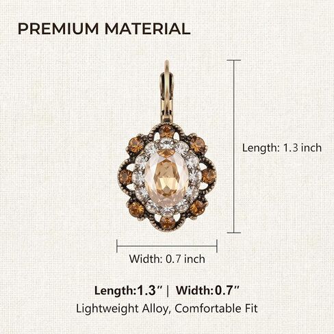 Vintage Earrings for Women Antique Style Handmade Gold Crystal Earring Sparkly Round Flower Leverback Dangle Earrings Beautiful Jewelry Rhinestone Bohemian Dangler in Saudi Arabia
