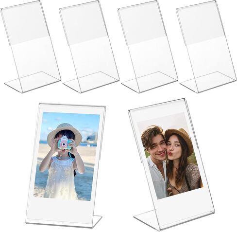 6 Pack Mini Acrylic Picture Frames 2x3 for Instax Mini Film, Clear Instant Photo Display Stand for Fujifilm Instax 12 11 9 40 25 90, Small Tabletop Picture Frame for Desk Shelf in Saudi Arabia