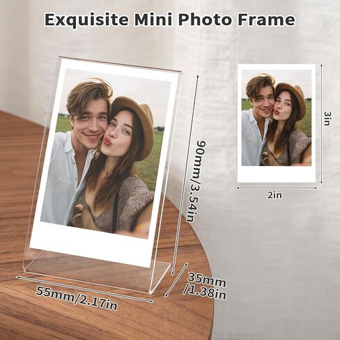 6 Pack Mini Acrylic Picture Frames 2x3 for Instax Mini Film, Clear Instant Photo Display Stand for Fujifilm Instax 12 11 9 40 25 90, Small Tabletop Picture Frame for Desk Shelf in Saudi Arabia