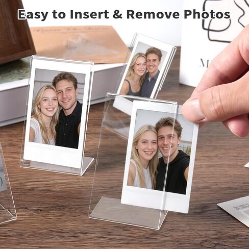 6 Pack Mini Acrylic Picture Frames 2x3 for Instax Mini Film, Clear Instant Photo Display Stand for Fujifilm Instax 12 11 9 40 25 90, Small Tabletop Picture Frame for Desk Shelf in Saudi Arabia
