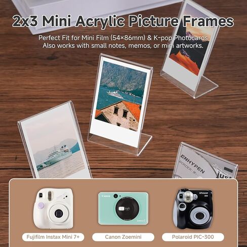 6 Pack Mini Acrylic Picture Frames 2x3 for Instax Mini Film, Clear Instant Photo Display Stand for Fujifilm Instax 12 11 9 40 25 90, Small Tabletop Picture Frame for Desk Shelf in Saudi Arabia