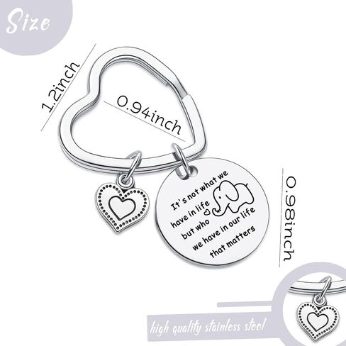 7RVZM Elephants Gifts For Women Uplifting Gifts For Women Elephant Charms Keychain Animal Keychain For BFF Son in Kuwait