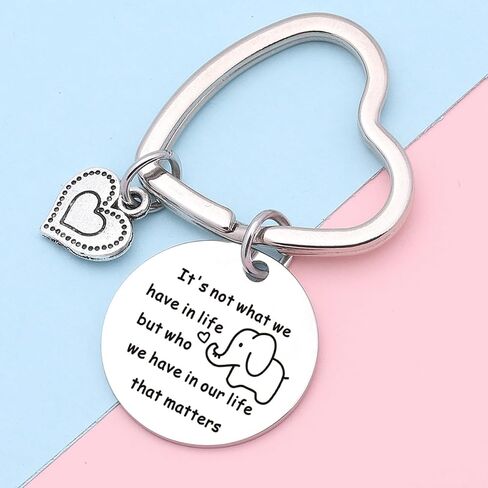 7RVZM Elephants Gifts For Women Uplifting Gifts For Women Elephant Charms Keychain Animal Keychain For BFF Son in Kuwait