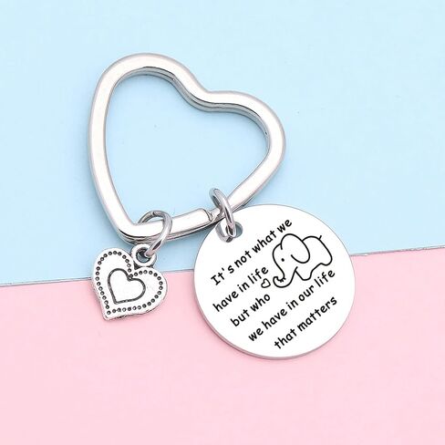 7RVZM Elephants Gifts For Women Uplifting Gifts For Women Elephant Charms Keychain Animal Keychain For BFF Son in Kuwait