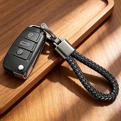 Key Ring, Leather Braided Lanyard, D Ring, Key Fob Accessory, for Car Motorcycle Key Fob in Kuwait