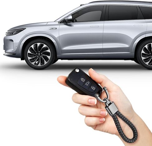Key Ring, Leather Braided Lanyard, D Ring, Key Fob Accessory, for Car Motorcycle Key Fob in Kuwait
