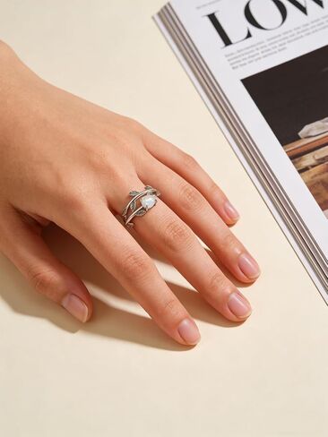 14K Gold Plated Opal Ring for Women, Hypoallergenic Birthstone Ring, Adjustable Size 7 8 9, Dainty Gold Jewelry Mothers Day Gifts|Birthday Gift in Saudi Arabia