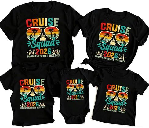 Family Vacation Shirts Dad Mom Kids Matching Outfits Magical Tshirts for Cruise Trip Summer Travel Tops in Saudi Arabia