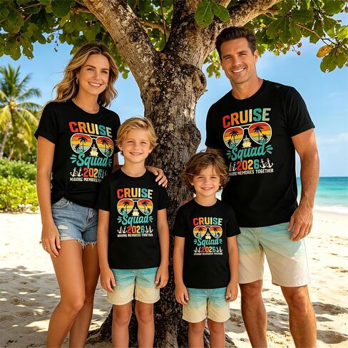 Family Vacation Shirts Dad Mom Kids Matching Outfits Magical Tshirts for Cruise Trip Summer Travel Tops in Saudi Arabia