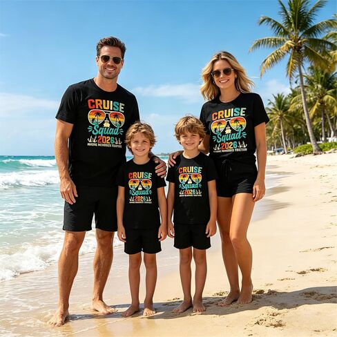 Family Vacation Shirts Dad Mom Kids Matching Outfits Magical Tshirts for Cruise Trip Summer Travel Tops in Saudi Arabia
