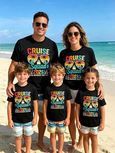 Family Vacation Shirts Dad Mom Kids Matching Outfits Magical Tshirts for Cruise Trip Summer Travel Tops in Saudi Arabia