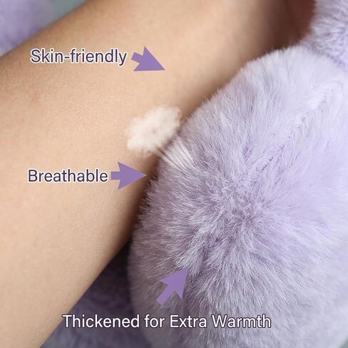 BUTITNOW Cute Rainbow Unicorn Earmuffs for Women Kids Girls, Foldable Warm Soft Plush Comfortable Outdoor Winter Ear Warmers in Saudi Arabia