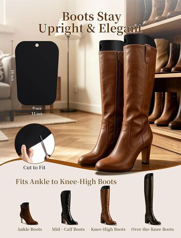Boot Shapers, 16 Inches Boot Inserts to Keep Shape for Women and Men, Boot Holders to Hold Up Tall Boots, Reusable, Black Boot Stand Up Inserts, 4 Pack (2 Pairs) in Saudi Arabia
