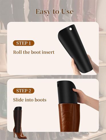 Boot Shapers, 16 Inches Boot Inserts to Keep Shape for Women and Men, Boot Holders to Hold Up Tall Boots, Reusable, Black Boot Stand Up Inserts, 4 Pack (2 Pairs) in Saudi Arabia