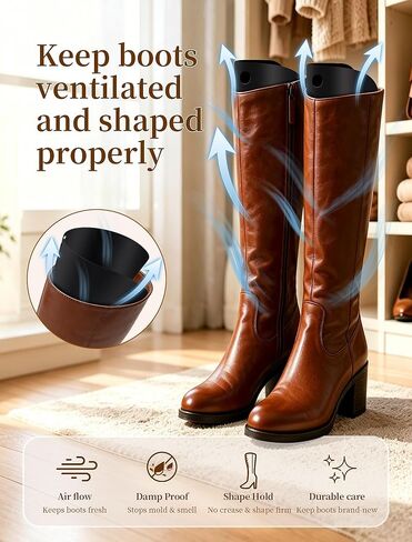Boot Shapers, 16 Inches Boot Inserts to Keep Shape for Women and Men, Boot Holders to Hold Up Tall Boots, Reusable, Black Boot Stand Up Inserts, 4 Pack (2 Pairs) in Saudi Arabia