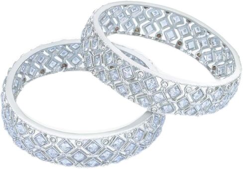Efulgenz Indian Bangles for Women CZ Crystal Rhinestone Bracelet Bangle Set Faux Kundan Indian Wedding Party Bangles Indian Bridal Bangles Fashion Statement Jewelry in Kuwait