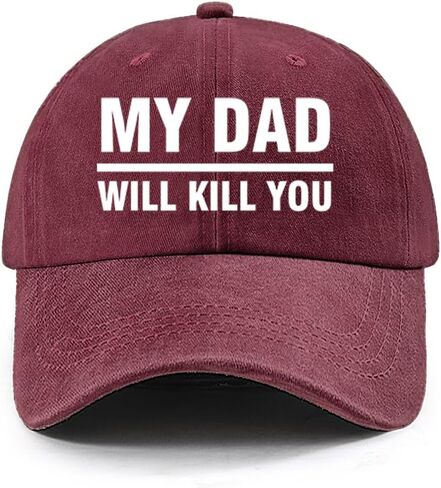 My dads Will Kills You Funny Hats for Womens Cool Washed Distressed Baseball in Kuwait