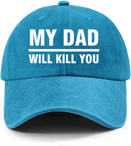 My dads Will Kills You Funny Hats for Womens Cool Washed Distressed Baseball in Kuwait