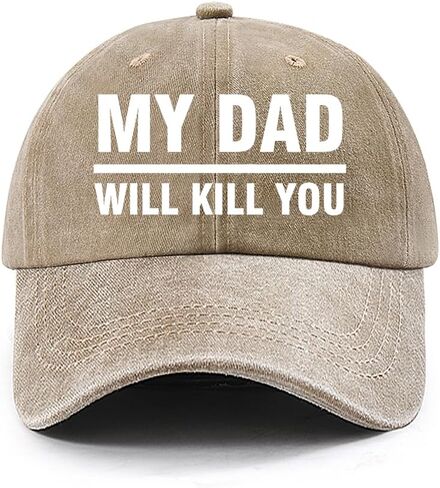 My dads Will Kills You Funny Hats for Womens Cool Washed Distressed Baseball in Kuwait