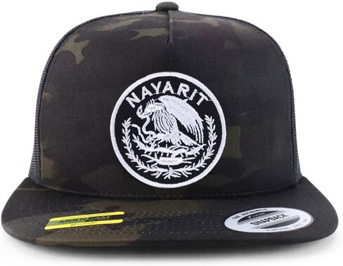 Trendy Apparel Shop Nayarit Mexico Patch 5 Panel Flatbill Trucker Cap in Kuwait
