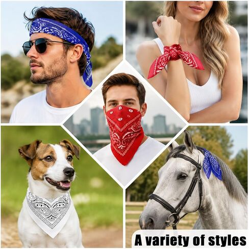 33 Pcs Paisley Bandanas Bulk 4th of July Accessories, 21 Inch Unisex Cowboy Bandanas, Patriotic Head Scarf for Women Men Necktie Face Cover, Neon Independence Day Gifts Western Party Supplies in Saudi Arabia