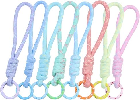 8 Pcs Paracord Keychain Lanyard Set, Handmade Braided Rope Key Strap in 8 Colors, Lightweight Durable Key Holder for Car Keys, Backpacks and Outdoor EDC in Saudi Arabia