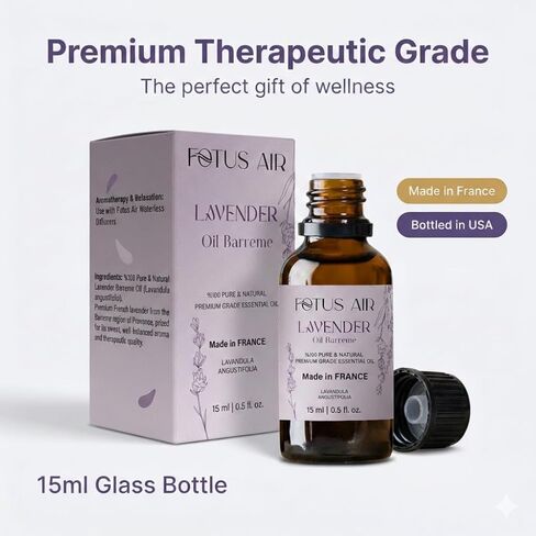 French Lavender Essential Oil 15ml, 100% Pure Natural Therapeutic Grade Undiluted, High Altitude Lavandula Angustifolia, Aromatherapy Diffuser Sleep & Relaxation, Haute Provence France in Saudi Arabia