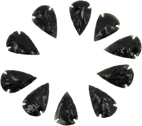 Black Obsidian Arrowheads – Pack of 20 | 1″–1.25″ Handmade Natural Stone Arrow Points for Craft, Jewelry Making & Collection in Saudi Arabia