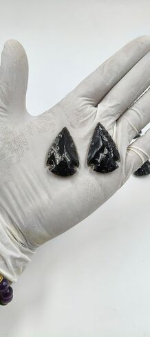 Black Obsidian Arrowheads – Pack of 20 | 1″–1.25″ Handmade Natural Stone Arrow Points for Craft, Jewelry Making & Collection in Saudi Arabia