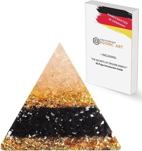 هرم طاقة Orgone مع العقيق اليماني والكوارتز الشفاف والشونغايت - مصنوع يدويًا في ألمانيا، مستوحى من فيلهلم رايش - من أجل تناغم الغرفة والطاقة المتوازنة في المساحات الحديثة (5G، WiFi، EMF) in Kuwait