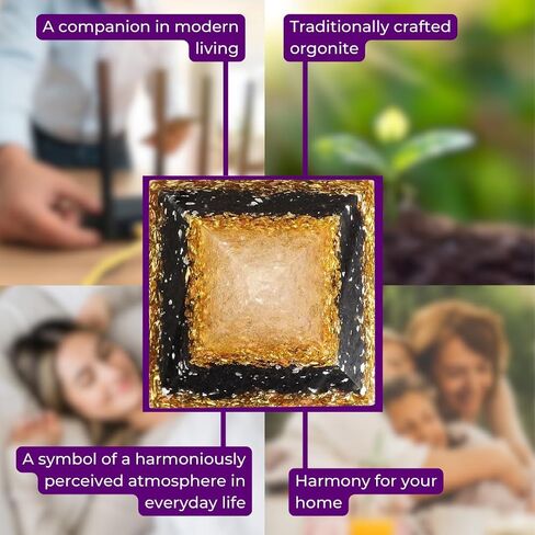 هرم طاقة Orgone مع العقيق اليماني والكوارتز الشفاف والشونغايت - مصنوع يدويًا في ألمانيا، مستوحى من فيلهلم رايش - من أجل تناغم الغرفة والطاقة المتوازنة في المساحات الحديثة (5G، WiFi، EMF) in Kuwait