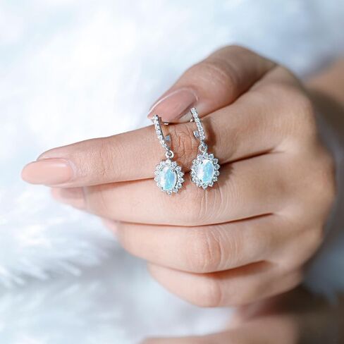 Natural 1.8 Carat Ethiopian Opal Hoop Earrings in Silver, Aaa Quality, Certified Opalescent Drop Earrings - Ready To Gift in Saudi Arabia
