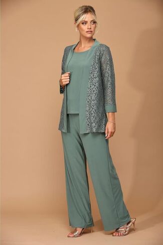 Women's Eva USA 3455 Long Formal Mother of Groom Jacket Pants Suit Navy Blue XL in Saudi Arabia