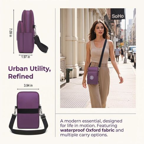 Travel Cell Phone Pouch Belt Pouch, Phone Holster Crossbody Bag with Shoulder Strap for Smartphone Walking Passport in Kuwait