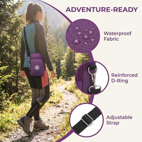 Travel Cell Phone Pouch Belt Pouch, Phone Holster Crossbody Bag with Shoulder Strap for Smartphone Walking Passport in Kuwait