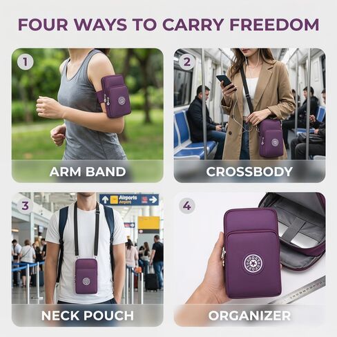Travel Cell Phone Pouch Belt Pouch, Phone Holster Crossbody Bag with Shoulder Strap for Smartphone Walking Passport in Kuwait