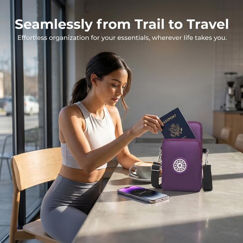 Travel Cell Phone Pouch Belt Pouch, Phone Holster Crossbody Bag with Shoulder Strap for Smartphone Walking Passport in Kuwait